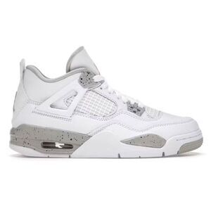 NIKE Air Jordan 4 Retro 'White Oreo' Sneakers Size 5.5Y/W7